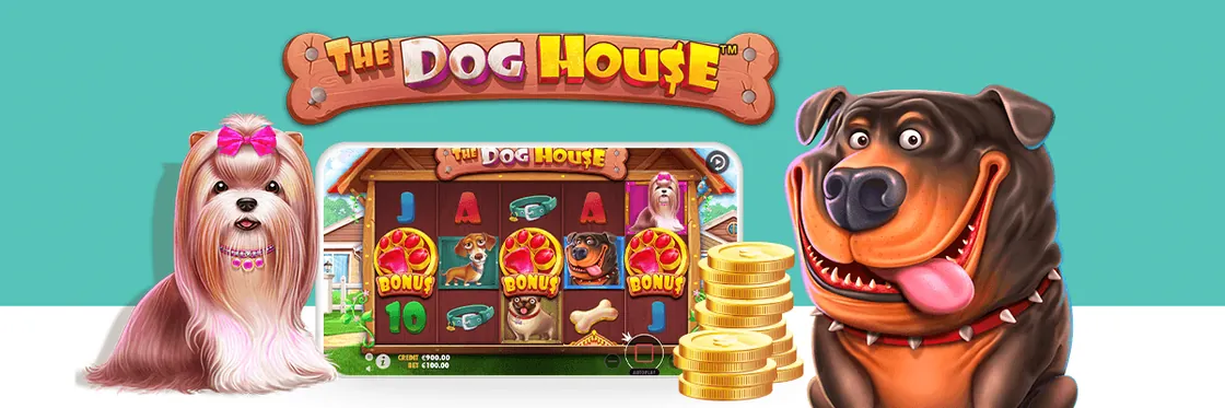 Промо-коллаж The Dog House с персонажами и игровым экраном